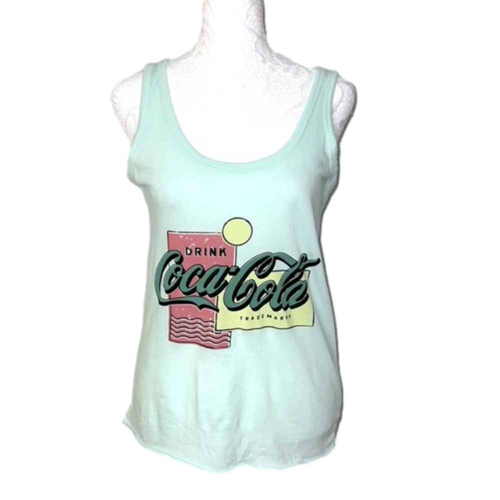 Wildfox Lyla Drink Coke® Soothing Sea Cotton Graphic Tank Top -Size X Small, NWT